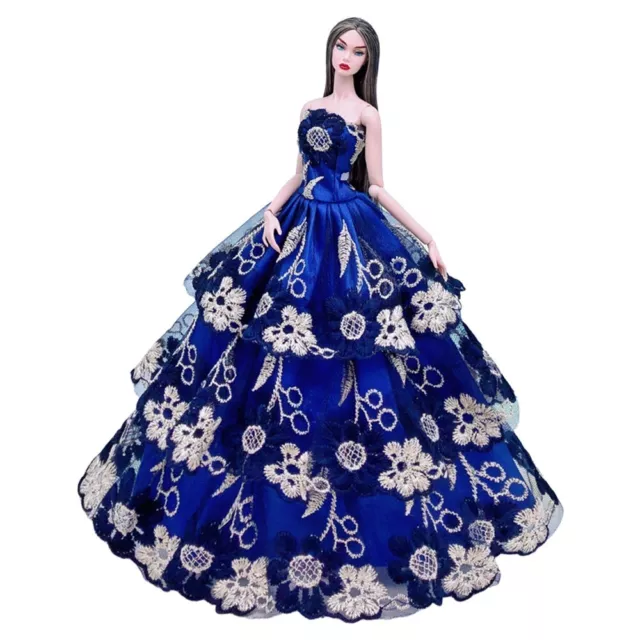 Wedding Dress Evening Party Wear For Barbie Doll Clothes For Kids Play House 2