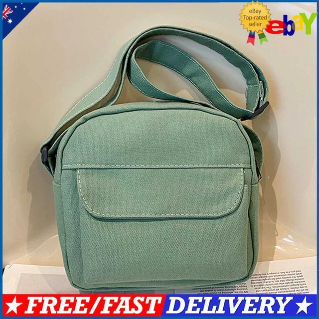 CANVAS CROSSBODY BAG Solid Color Shoulder Bag Simple for Teenage Girl ...