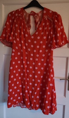 Red/White Polka Dot Short Dress | Size 16 | George At Asda