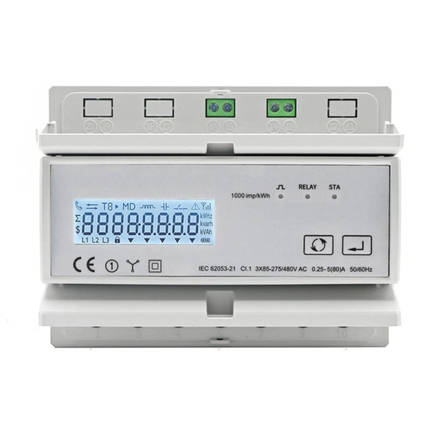 Compteur d'énergie Tuya WiFi avec rétroéclairage blanc et temps d'éclairage
