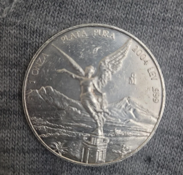 2004 Mexico 1 oz Silver Libertad It Has Dents And Scratches.see Pics