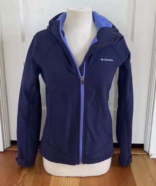Columbia Womens Phurtec Soft Shell Omni-Shield Fleece Lined Blue Jacket Small