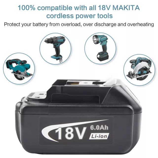 For Makita 18V Li-Ion Cordless Multi Tool Battery BL1860 6.0Ah LXT BL1850 BL1830 3