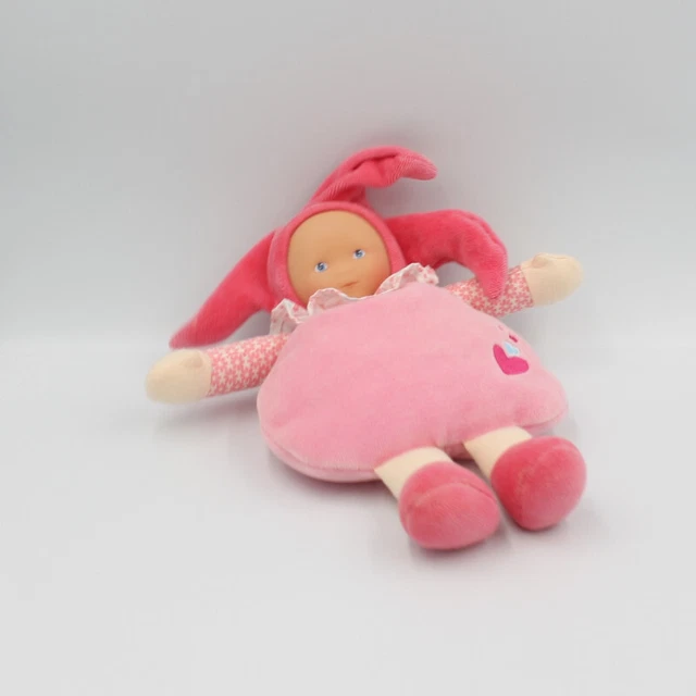 Doudou Poupée lutin rose  fleurs coeurs Corolle - 18801