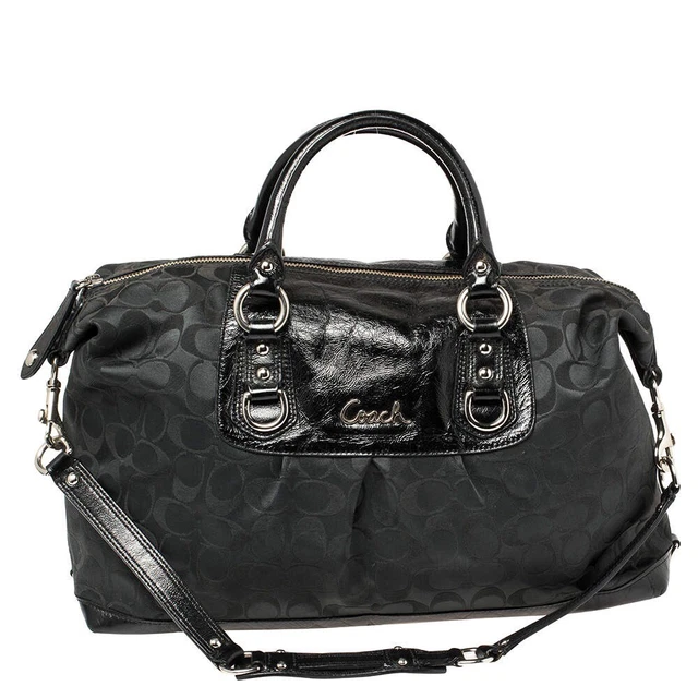 Sac De Voyage Laura Ashley - Noir - Toile Et Cuir - Motif Floral - Bandoulière