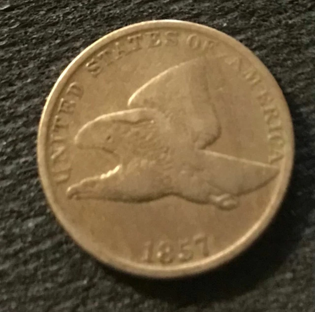 1857 Flying Eagle Cent Vg+ - Possible Old Cleaning