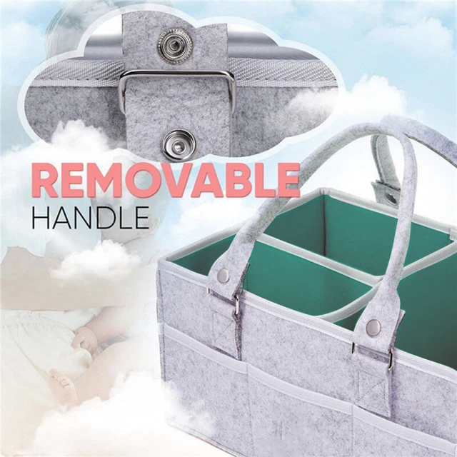 Baby Diaper Organizer Caddy Felt Changing Nappy Kids Storage Carrier Bag Bin Box 3