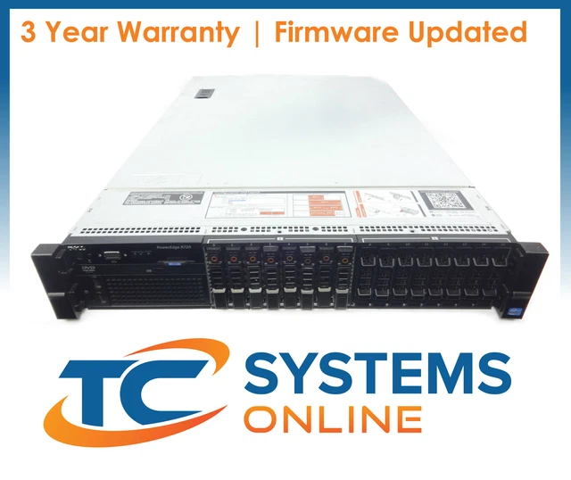 Dell Poweredge R720 16 2x E5-2660 2.2GHZ=16Core 128GB 8x900GB SAS 10K H710P