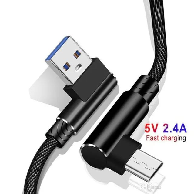 0,5m - 3m Typ C USB-C USB 90° Winkelkabel schnell Ladekabel für Samsung Huawei