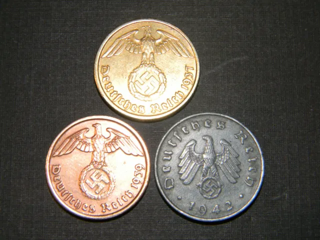 Big WW2 German Coins Historical WW2 Authentic Artifacts