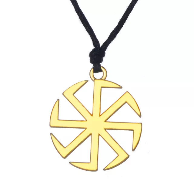 Pagan Slavic Kolovrat Sun Wheel Talisman Pendant Necklace Jewery for Men Women