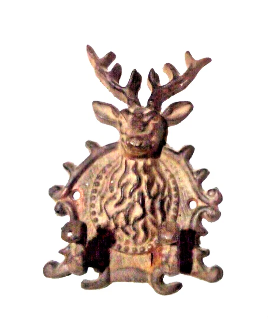 Large Deer Antler Double Wall Hook Coat Rack Hanger Rustic Cast Iron Heavy Duty