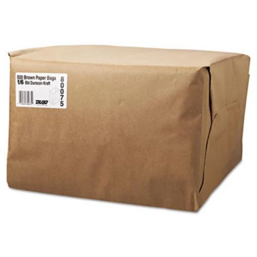 General Supply 80075 1/6 Bbl Paper Grocery Bag, 52lb Kraft, Standard 12 X 7 X