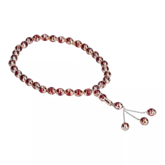 Prayer Beads Optical Maser Engraving Comfortable Muslim Prayer Beads(Red) ◑