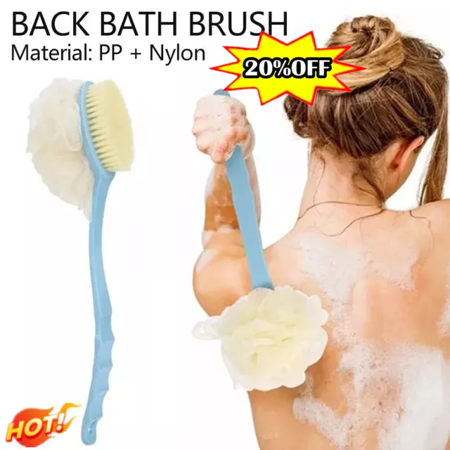 2 in 1 Long Handle Bath Brush Back Scrubber for Shower Loofah Sponge Body 2024ne