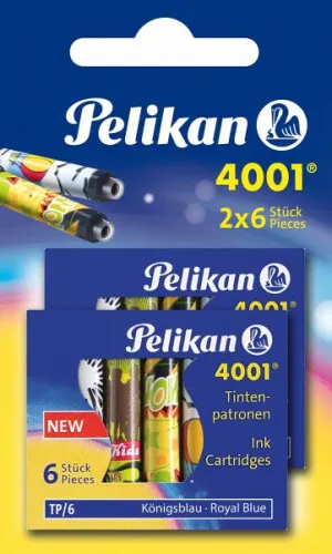 Pelikan Tintenpatronen 4001® Blisterverpackung mit 2 x 6er Set bunt bedruckten