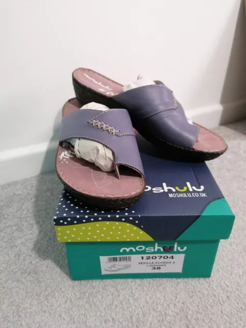 LEATHER MOSHULU SEVILLE Toe Loop Sandals Mules Used size 3 18.00