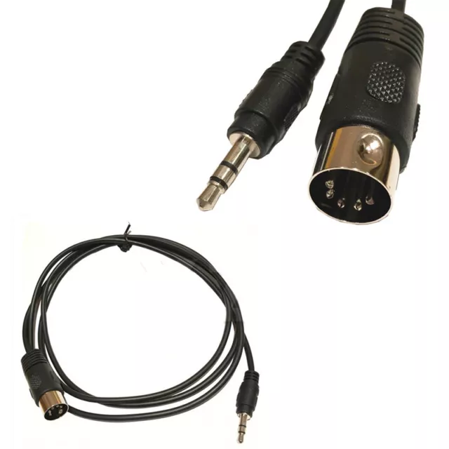 5FT Din 5 Pin Din MIDI Male To 3.5mm Male Plug Stereo Jack Audio Adapter Cable 2