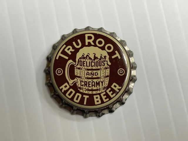 Vintage- Tru Root - Root Beer Soda Bottle Cap *Cork Back* (Brown In Color)