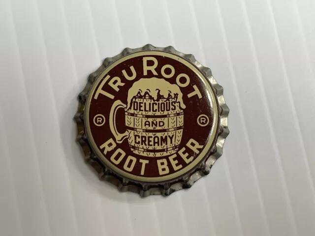 Vintage- Tru Root - Root Beer Soda Bottle Cap *Cork Back* (Brown In Color)