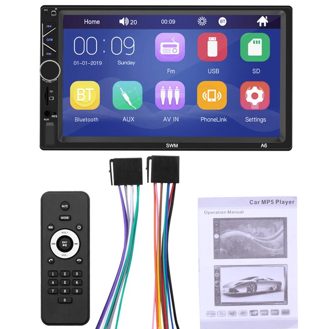 7in Double 2Din Touch Screen Car Stereo Radio Bluetooth MP5 Player IOS Android