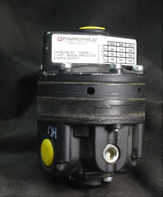 One (1) Rotork Fairchild Z16620-1 Pneumatic Volume Booster 1:6 Model 20