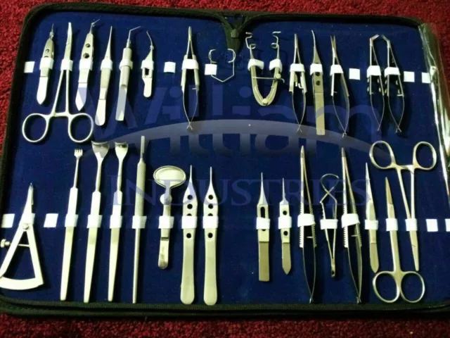 30 Pc O.r Grade Basic Ophthalmic Eye Micro Surgery Surgical Instruments Set Kit