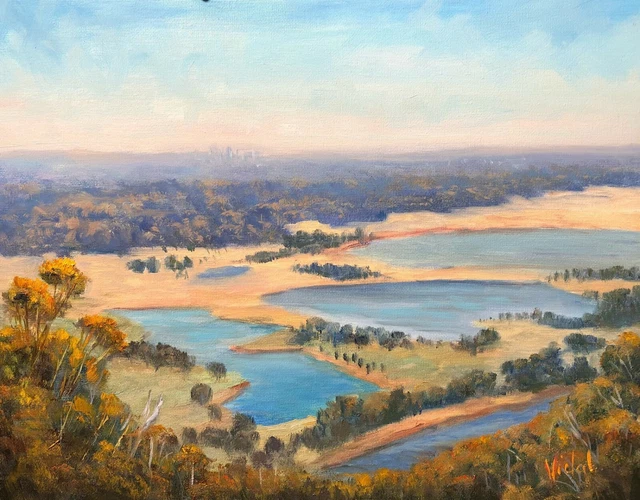 ORIGINAL AUSTRALIAN LANDSCAPE Oil Painting Vie…