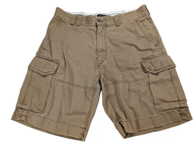 Polo Ralph Lauren Gellar Cargo Shorts Mens 36 Thick Heavy Cotton Dark Khaki