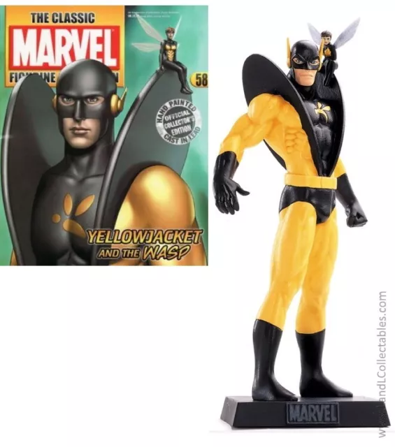 Classic Marvel Figurine Collection Eaglemoss 2007 Statue #58 Yellowjacket +Mag