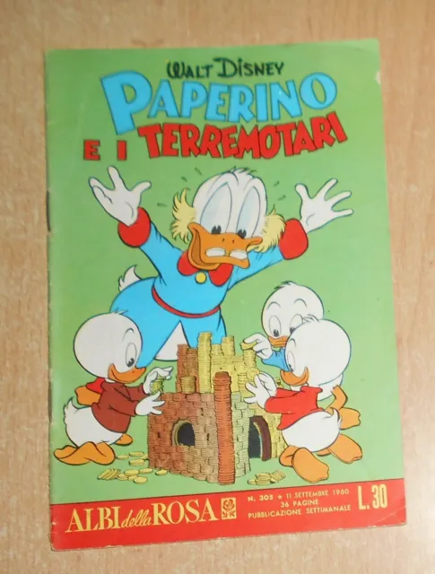 Ed.mondadori Serie  Albi Della Rosa N°  305  1960  Originale !!!!! Paperino