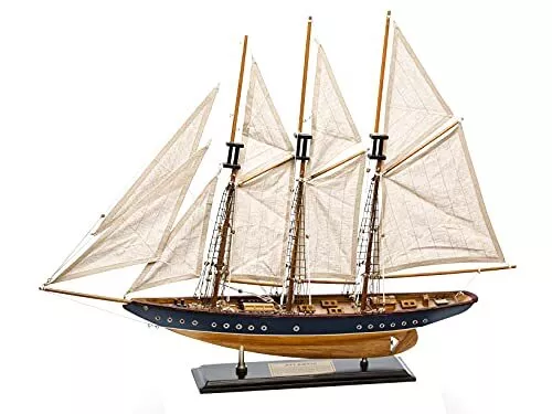 SAILINGSTORY 30â€³ Wooden Sailboat Model Ship Sailboat Decor Schooner Atlantic