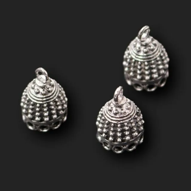 Burma Buddha Pagoda Connectors Earrings Bracelet Tassel Hat 10pcs Silver Plated 3