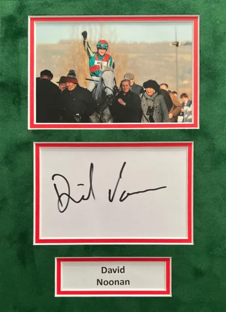David Noonan Hand Signed A4 Mounted Photo Display Horse Racing Autograph