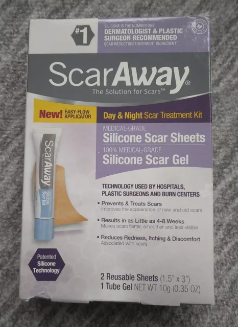 ScarAway Scar Treatment Kit, 2 Silicone Scar Sheets & Silicone Scar Gel  09/2023