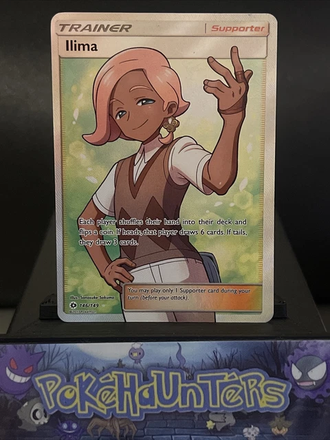 POKEMON CARD ILIMA 146/149 Sun & Moon Base Full Art Ultra Rare Holo Light  Play 6.49 - PicClick UK