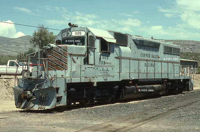 Orig slide CBR Copper Basin EMD SD39 302 Hayden AZ 1994   BIN
