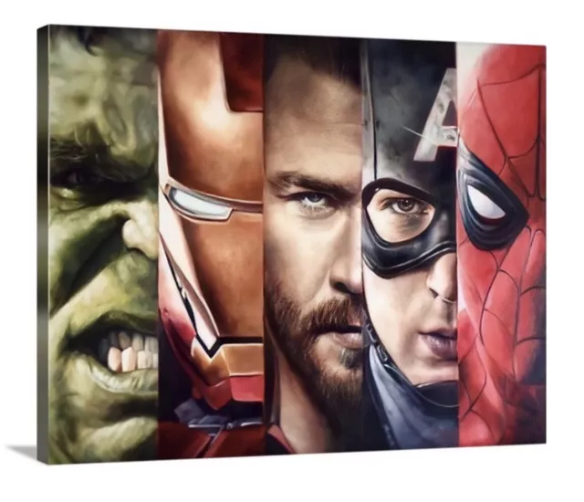 Avengers Superhero Canvas 16x20 Marvel Comics Hulk Iron Man Spider-Man Thor