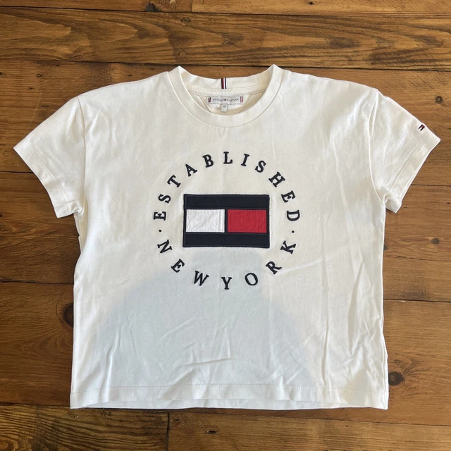 Tommy Hilfiger Girls Cream Top T-shirt - 12-13 years - exc cond