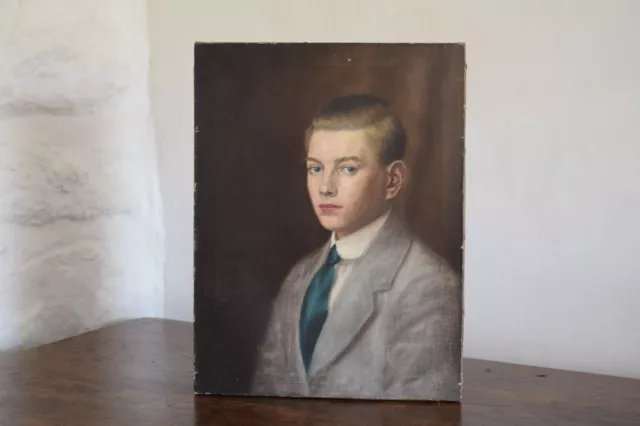 Frank JAMESON (1899-1968) Self portrait of the artist as a young man. Oil on Can