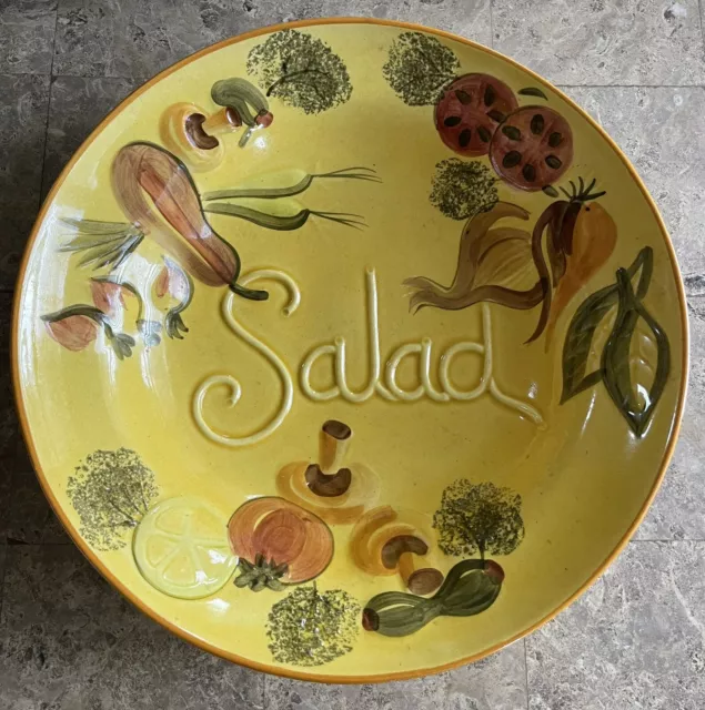 Vintage Large 14” Salad/Spaghetti Bowl Los Angeles Pottery California EUC