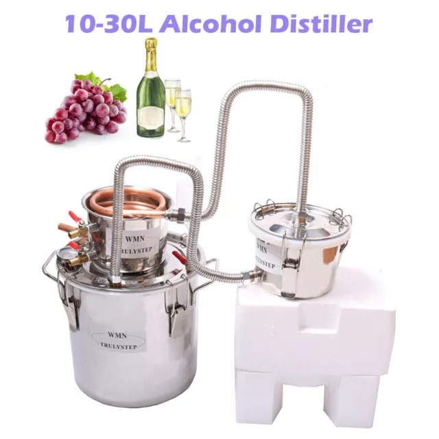 10-30L 3 Pots DIY Moonshine Still Alcohol Distiller Whisky Water Essential Oil