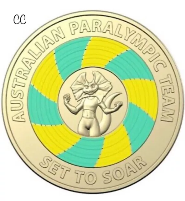 💥2020 Australian Coloured Two Dollar $2 Coin Paralympic Team Rare (CIRC)