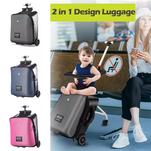 Carry on Luggage Expandable Hardside Suitcase Ride On Suitcase with Seat for Kid