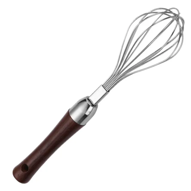 Egg Whisk Stainless Steel with Wooden Handle for Kitchen Cooking (25 x 5)