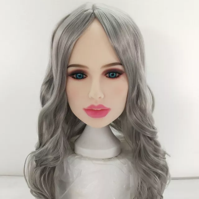 TPE Realistic Sex Dol l Head Adult Oral Sex Love Toy with Wig for Men(Only Head)