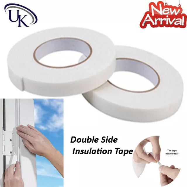 2X 5M Door Foam Tape Weather Draught Excluder Seal Strip Doubl Sided Insulation