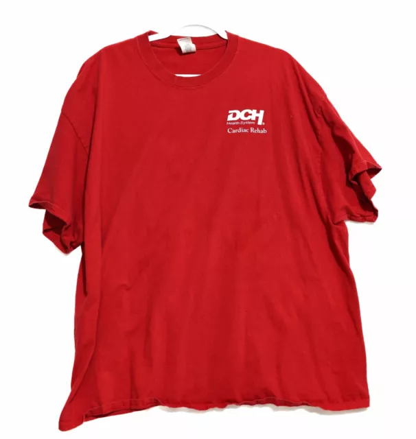 GILDAN MENS RED T Shirt DCH Logo Graphic Casual Solid Pullover Short ...