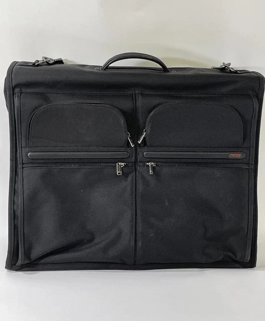 TUMI Alpha Classic Garment Bag Black Ballistic Nylon Bi-Fold With Laundry Bag