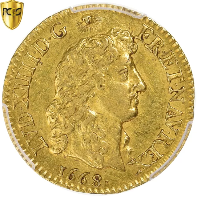 [#1065932] Coin, France, Louis XIV, 1/2 louis d'or à la tête nue, 1668, Paris, P